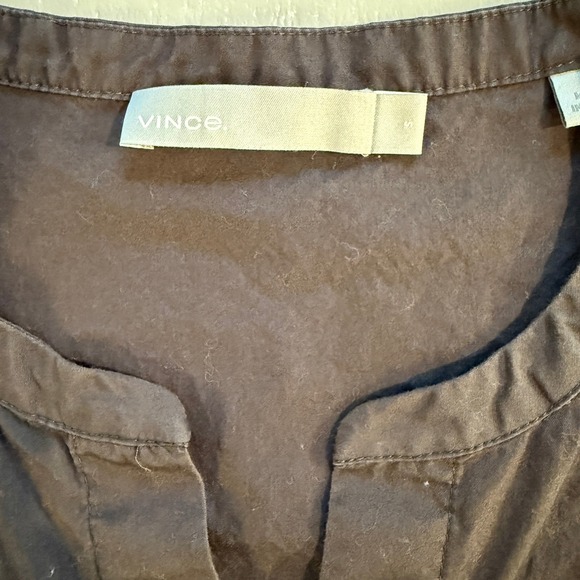 Vince Women's Brown Short Sleeve Button‎ Down Top Shirt - Picture 3 of 9